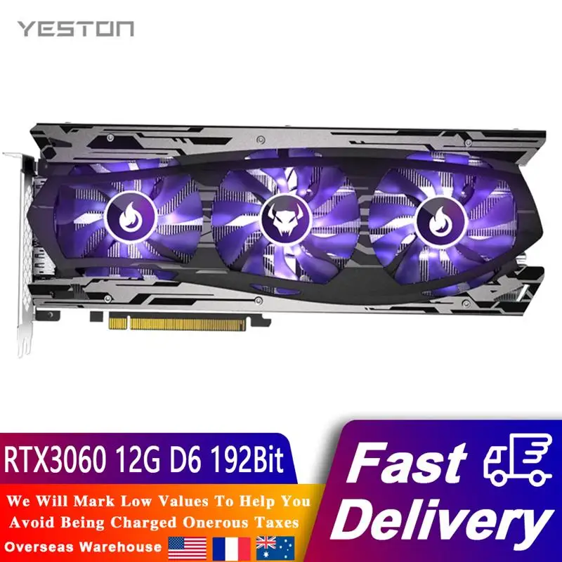 

Yeston RTX3060 12G D6 Graphics Card Core Frequency 1320/1777MHz 192bit GDDR6 12G DP+ HDMI-Compatible Gaming Graphics Card