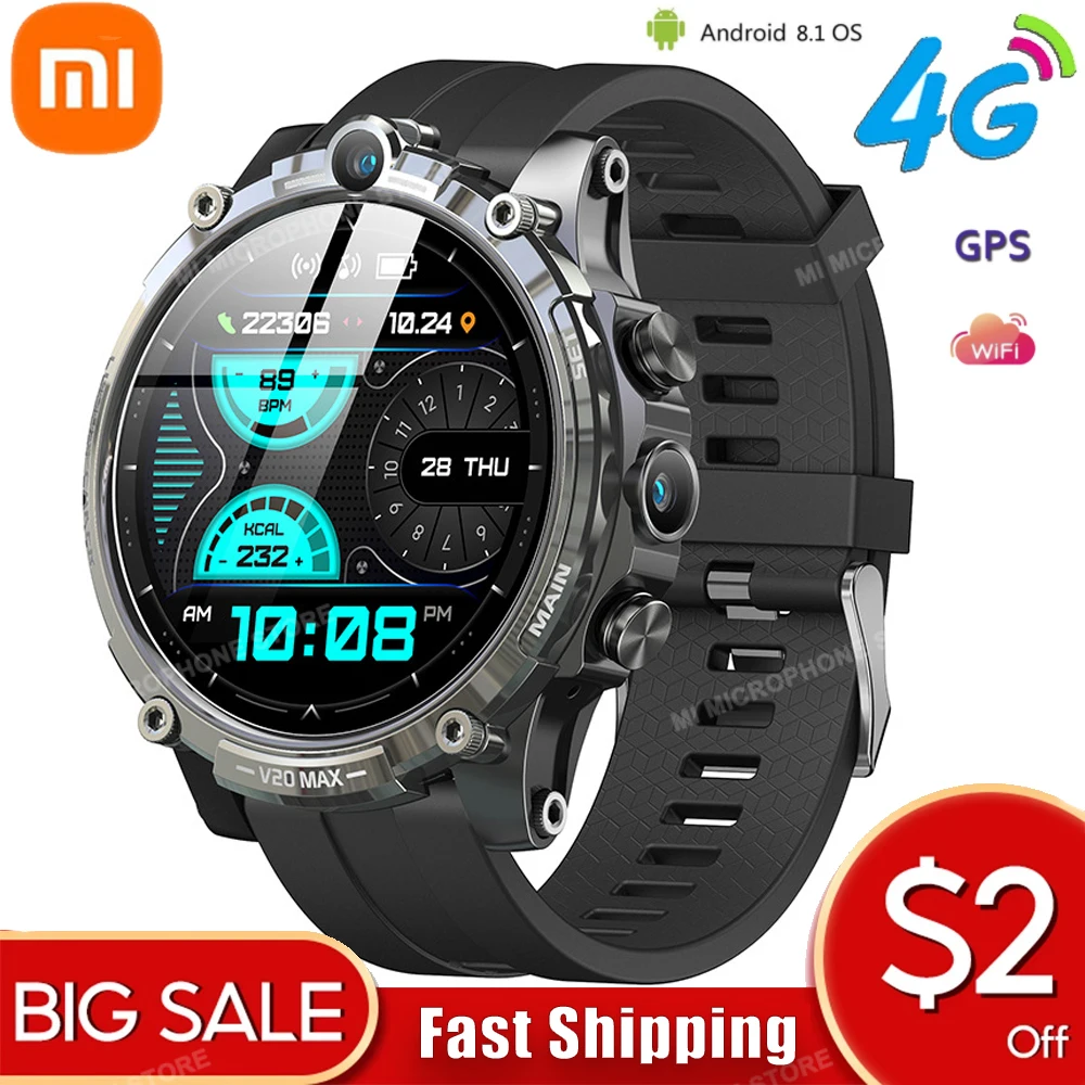 Xiaomi 4G Android Smart Watch Men's WiFi Internet Navigation&Positioning Watch Dual Camera Shooting Video Adult Mobile SIM Card