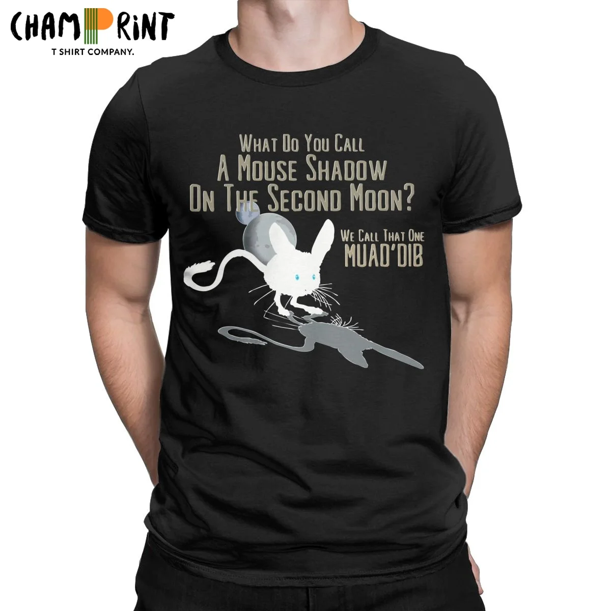 

Dune Muad Dib Men's T Shirts Mouse Shadow On The Second Moon Funny Tee Shirt Short Sleeve Round Collar T-Shirt Pure Cotton Tops