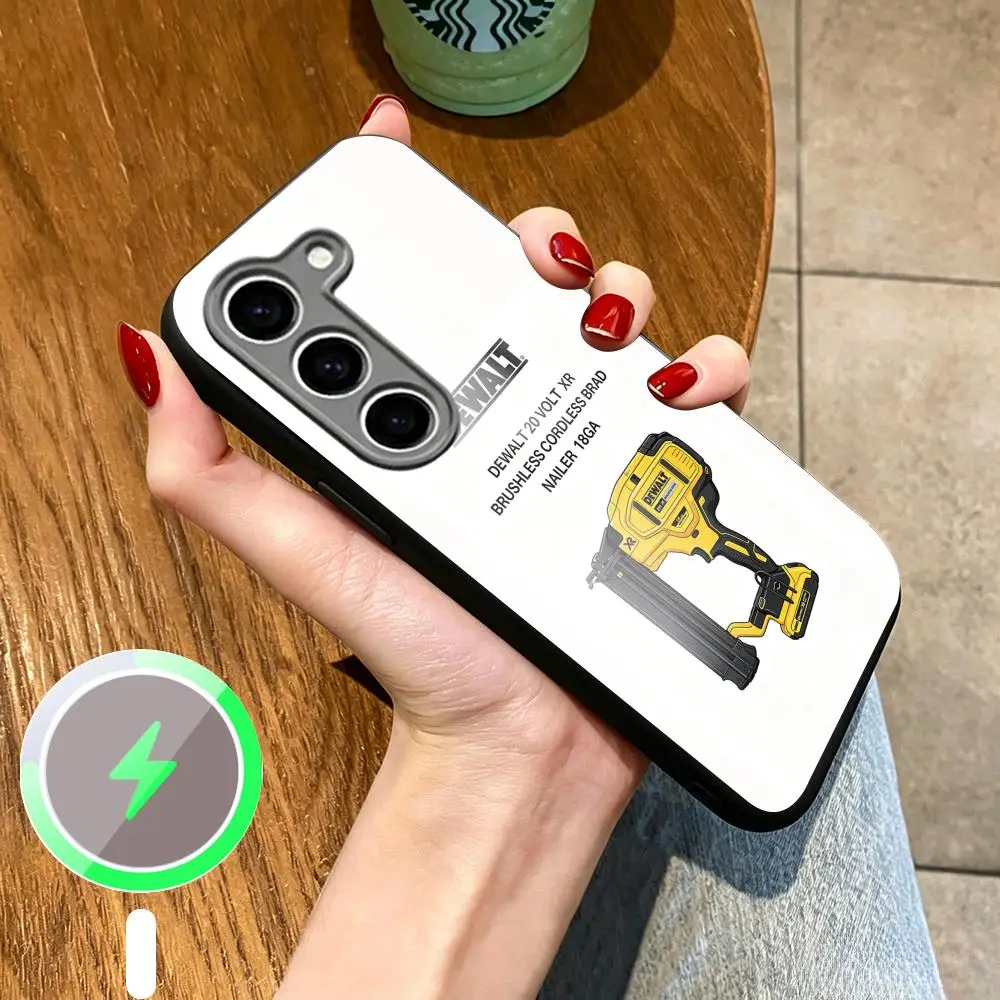 Фото Модный стильный чехол DeWalt для Samsung S26 S25 S24 S23 S22 S21 Plus Ultra Fold A, стеклянный магнитный чехол №3