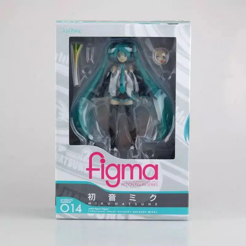 

14 см в коробке Hatsune Miku Figma 014 экшн-фигурка виртуальный певец лук MIKU несколько аксессуаров коллекция настольная машина Декор подарок