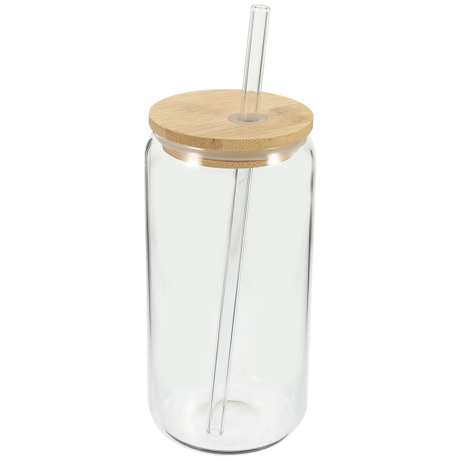

Clear Glass Coffee Cup Household Beverage Tea Cup Milk Tea Cup with Straw Lid