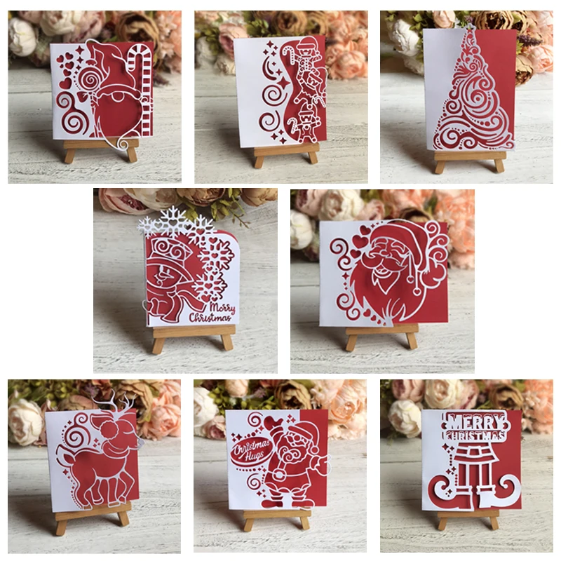

Christmas Gnome Snowman Deer Invitation Metal Cutting Dies Stencil For DIY Scrapbooking Paper Card Decorative Craft Die Cuts New