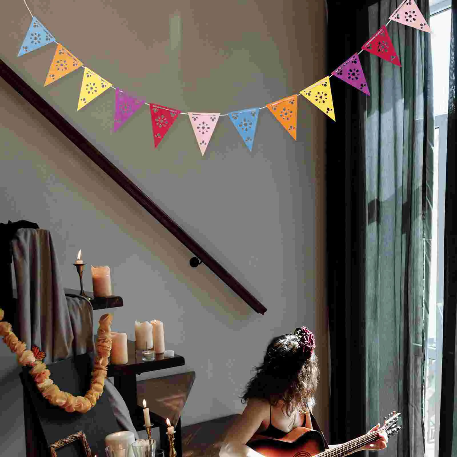 Баннер для вечеринки Fiesta фетровый подвесной флаг аксессуары Cinco De Mayo День мертвых