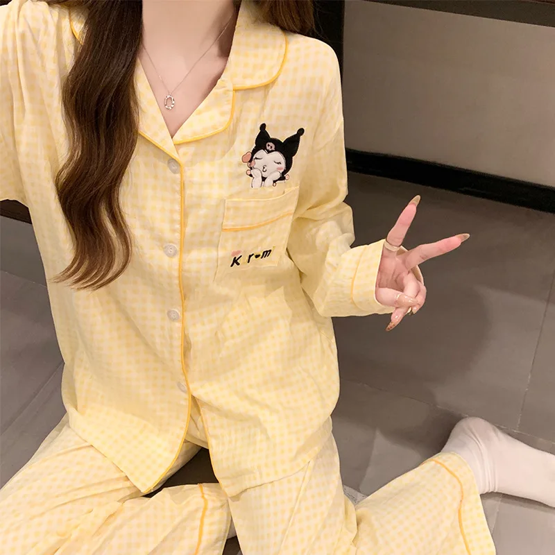 Пижамы Kulomie зимние брюки с длинными рукавами комплект из двух предметов чистого