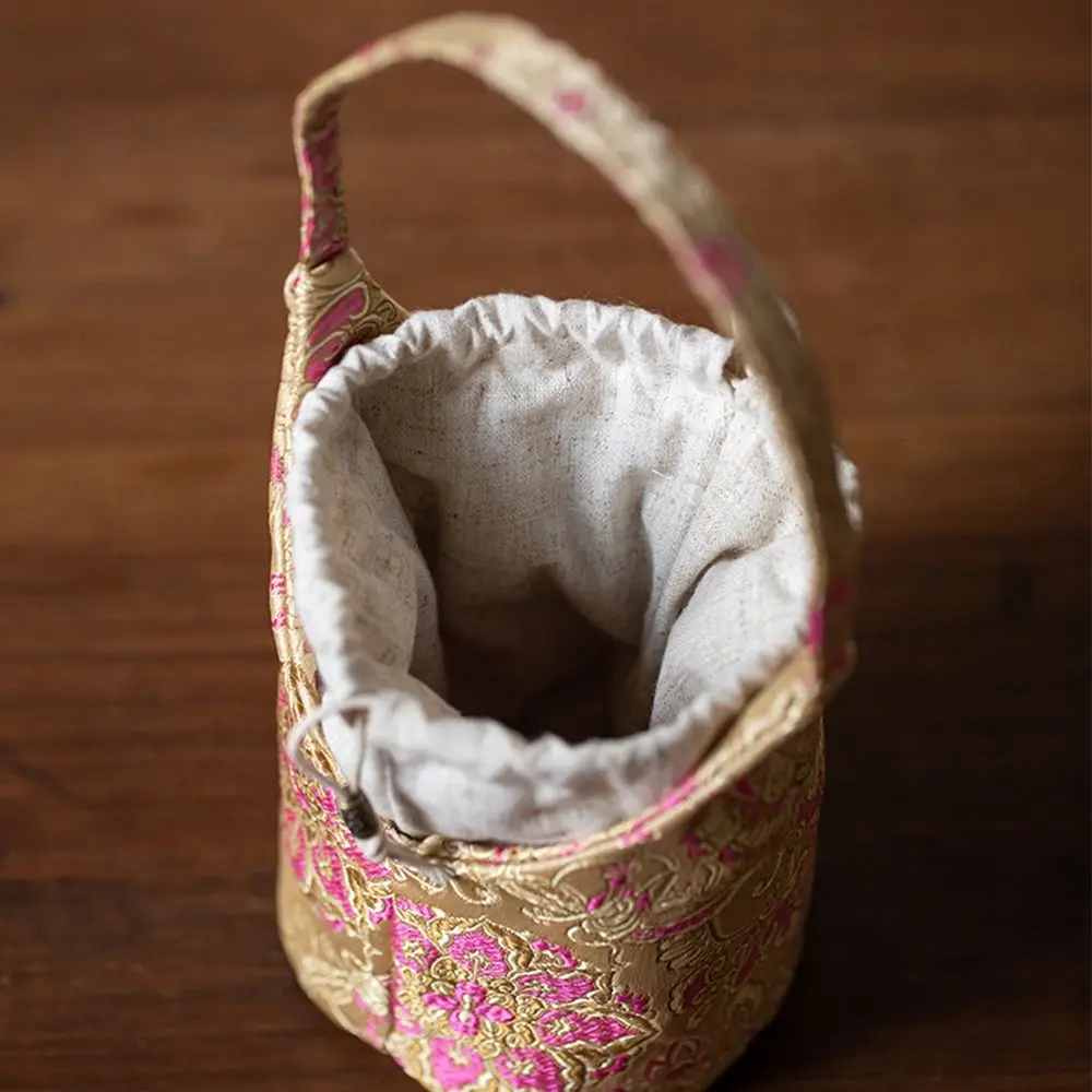 Сумка с вышивкой в китайском стиле хлопковая сумка для хранения чайных