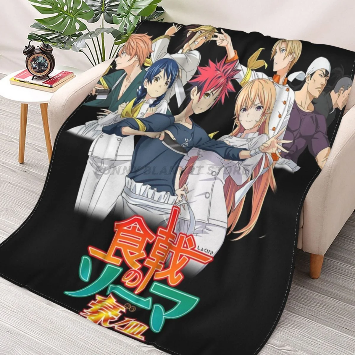 

Food Wars! Throws Blankets Collage Flannel Ultra-Soft Warm picnic blanket bedspread on the bed