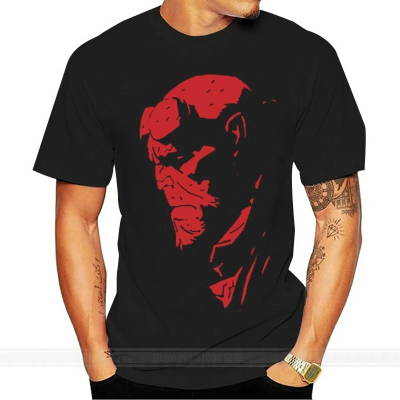 

Hellboy T shirt hellboy hell boy comic comics horns devil satan animal beast fashion t-shirt men cotton brand teeshirt