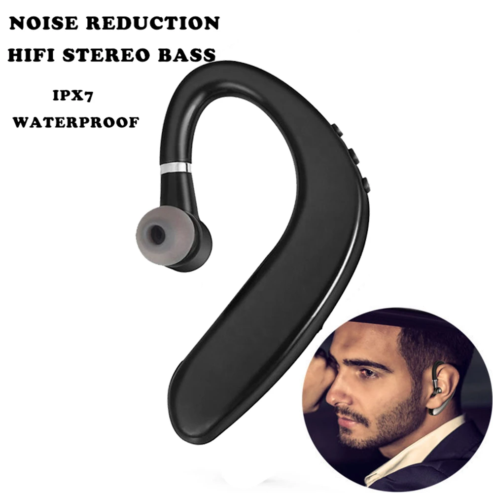 

S109 Wireless Bluetooth Earphones Single Ear Hook Business Stereo Headphones Headset Handsfree Sports Earbud With Microphone