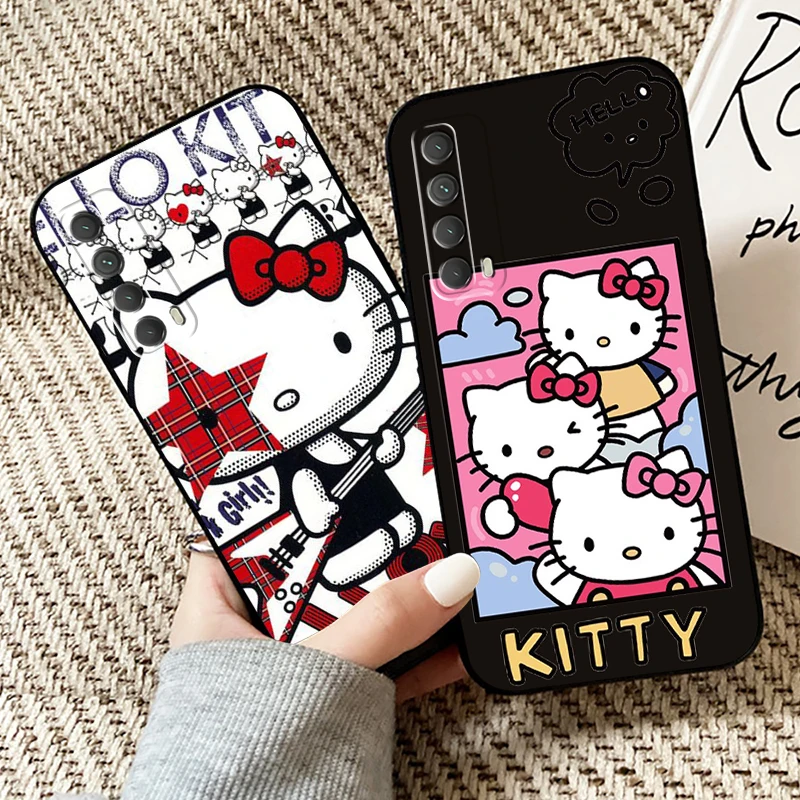 

Hello Kitty Phone Case For Huawei P40 P30 P20 P10 Lite Honor 9 10 20 Pro 7X 8X 9X Prime P Smart Z 2021 Soft Back Coque Carcasa