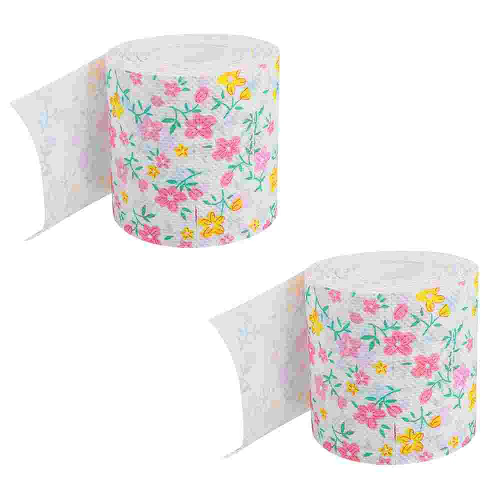 

Paper Toilet Tissue Roll Printed Funny Bathroom Napkin Novelty Home Facial Soft Prank Gag Gift Creative Flower Printing Tissues