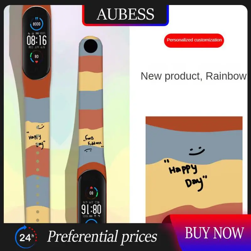 

1pcs Silicone Strap Anti-dents Watch Band Anti-scratches Strap For Xiaomi Band 7/6/5 Morandi Wristband Bracelet Replacement