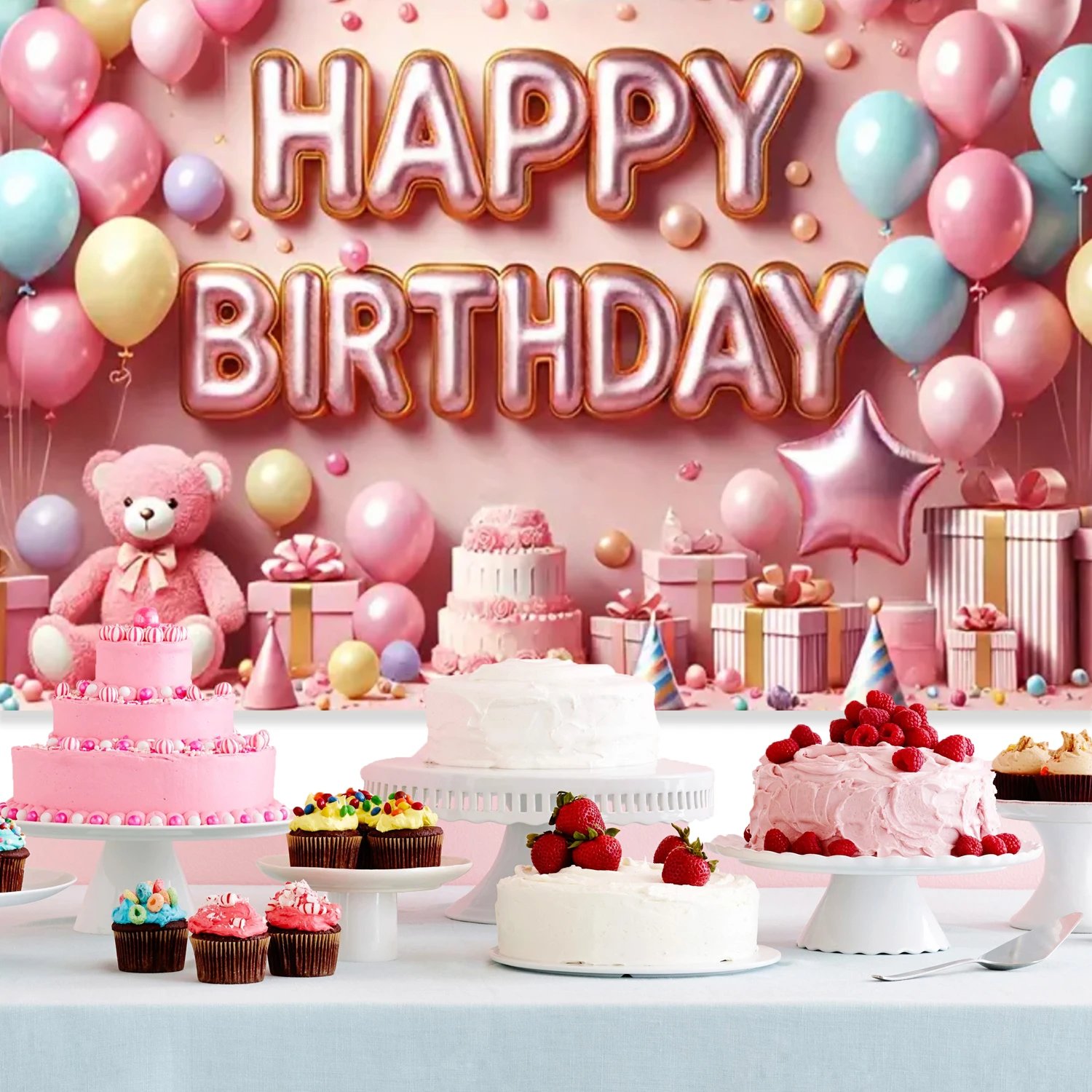 Милый 3D мультфильм Белые коричневые медведи тема фотографии фон Красочные