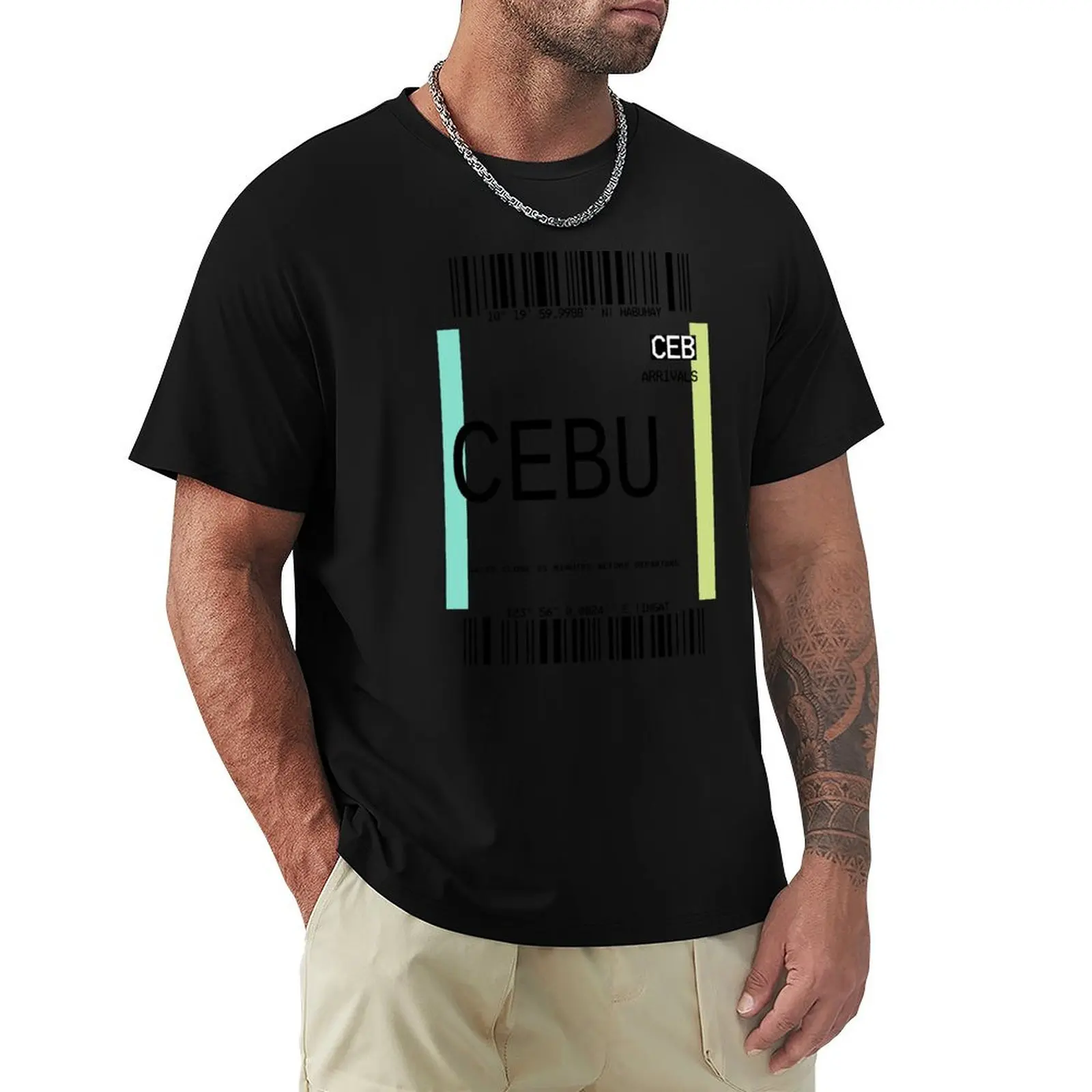 Фото Футболка CEBU PLANE TICKET PHONE CASE FILIPINO, одежда в стиле хиппи, животный принт для мальчиков, черная уличная одежда, футболки для мужчин, упаковка №3