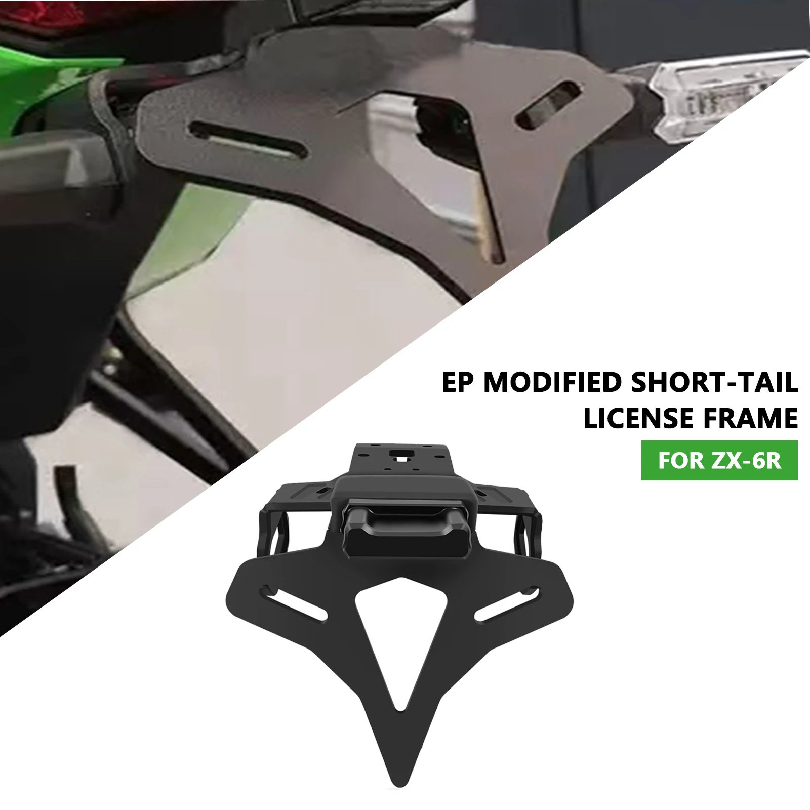 For Motorcycle Accessories Rear Short Tail License Plate Frame With LED Light Holder zx6r ZX-6R ZX6R 2024