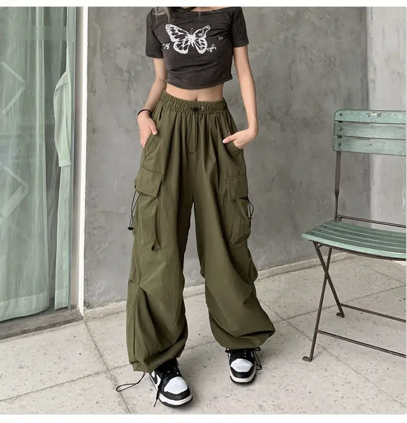 American Style Retro Work Casual Pants Women's Summer Versatile Straight Tube Drape Pants Loose Wide Leg y2k Streetwear Oversize