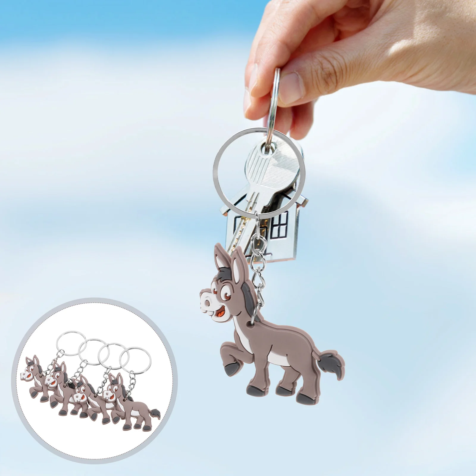 12 шт. брелок с изображением осла брелки животными призовое кольцо подвесное