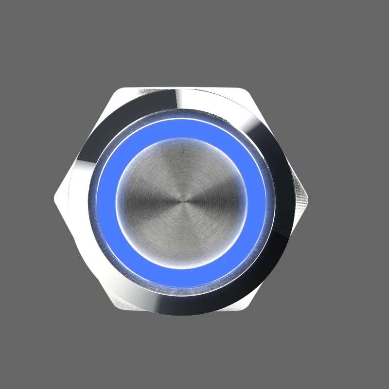 Водонепроницаемый металлический кнопочный переключатель 6/12/24/220В