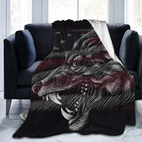 3d wolf blanket flannel anime warm blanket sofa blanket thickened blanket double sided cartoontravel adult children wool blanket