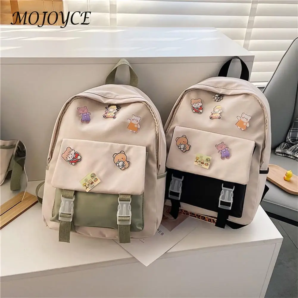 

Girls Preppy Style Backpack Creative Contrast Color Design Backpack Women School Travel Handbag Large Rucksacks