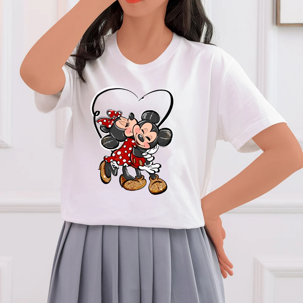 

Футболка Минни Маус, Повседневная мультяшная Новая женская футболка Disney, Забавный Топ, модная женская одежда, футболки, повседневные топы, ф...