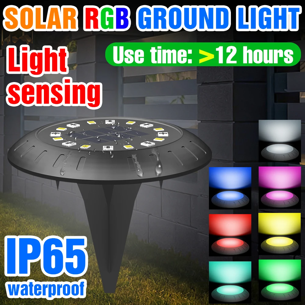 

LED Solar Lamp Outdoor Garden Decoration Light RGB Underground Lamp For Patio Pathway Lawn IP65 Waterproof Solar Panel LED Light