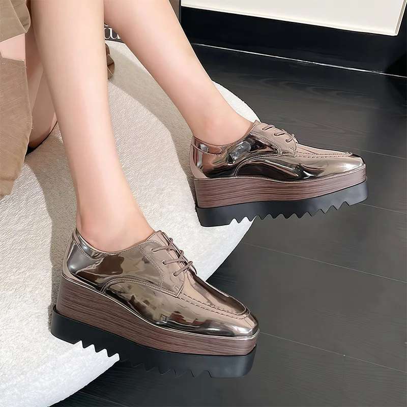 Корейская обувь сабо с квадратным носком женская на платформе балетки из