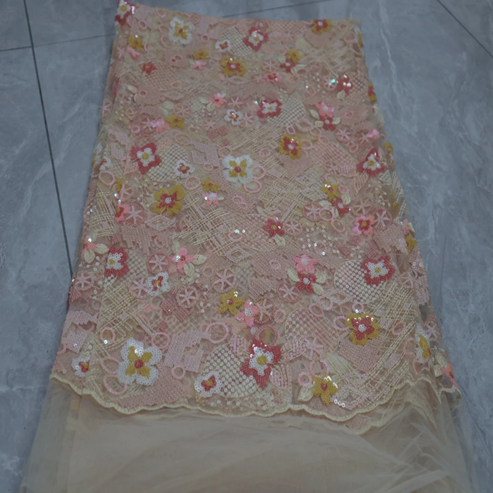 

Nigerian Lace Fabric Fabric By The Yard Lace French Embroidery Fabric 5yards 2022 High Quality Lace Fabric African Fabric
