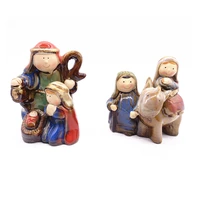christmas crib nativity scene figures ceramic cartoon church utensils catholic jesus birth reiglious home decoration orthodox
