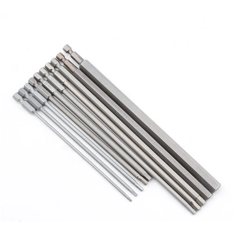 10pcs 150mm/200mm Hex Head Allen Wrench Drill Bit Set Long Allen Screwdriver Bits Magnetic Tips Hex Key Screwdriver Socket Bits