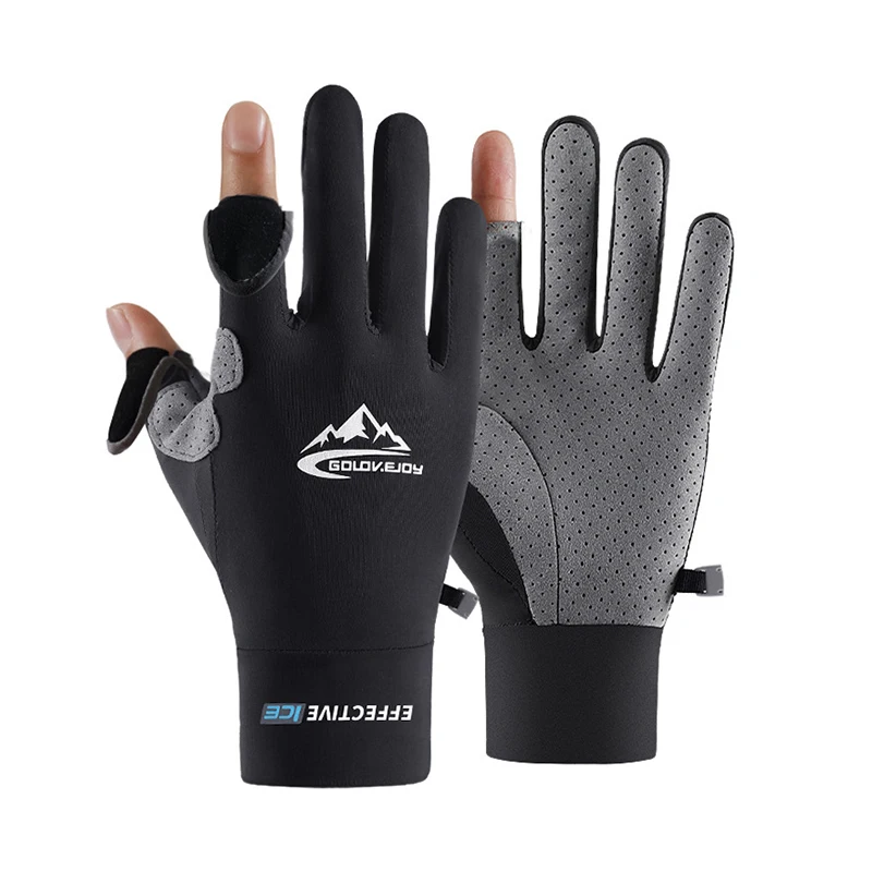 

Fishing Sun Protection Gloves Ice Silk Sports Cycling Running Fishing Gloves Unisex Anti-slip Breathable Anti-UV Gloves