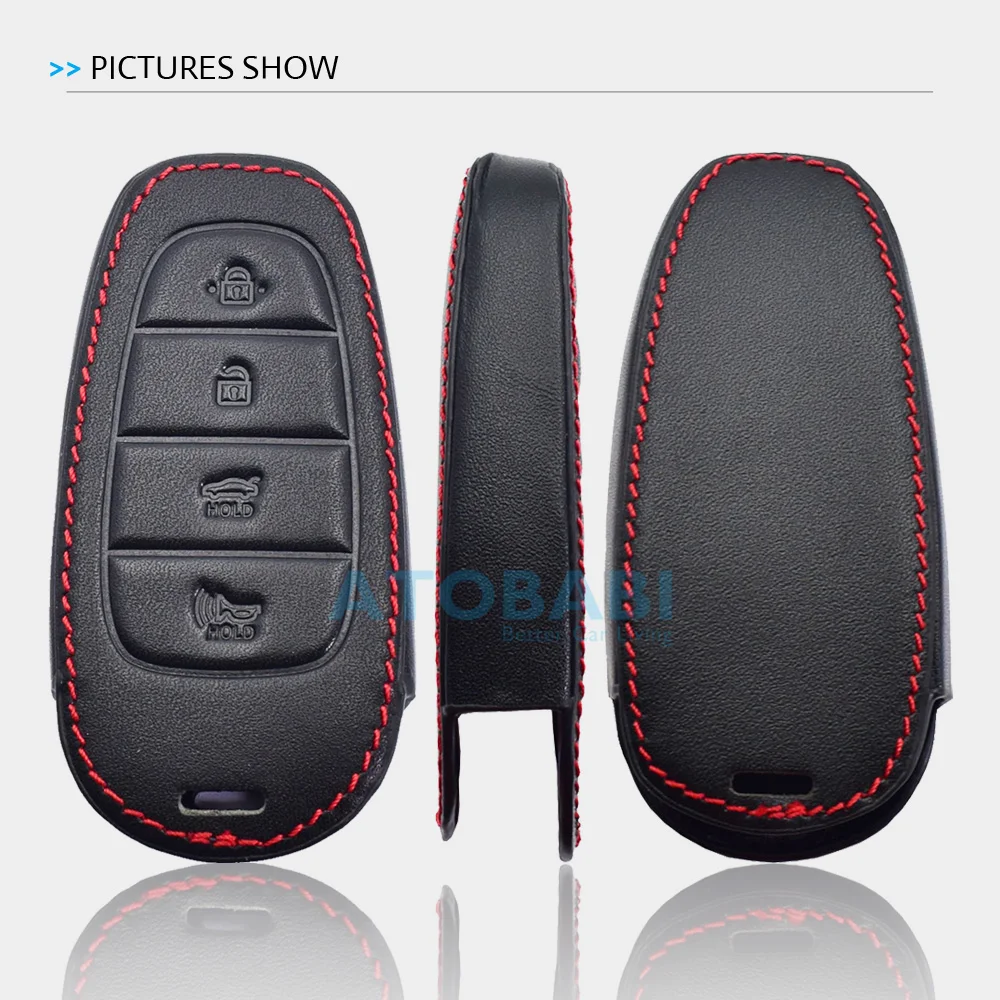 Кожаный чехол ATOBABI для автомобильного ключа брелок Hyundai Azera Sonata Santa Fe Tucson 2021 2022