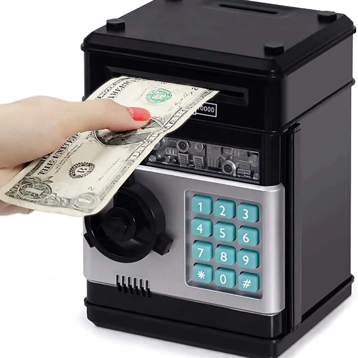 

Electronic Password Money Box Code Key Lock Piggy Bank Automatic Coins Cash Saving Money Box Counter Mini Safe Box Child Gift
