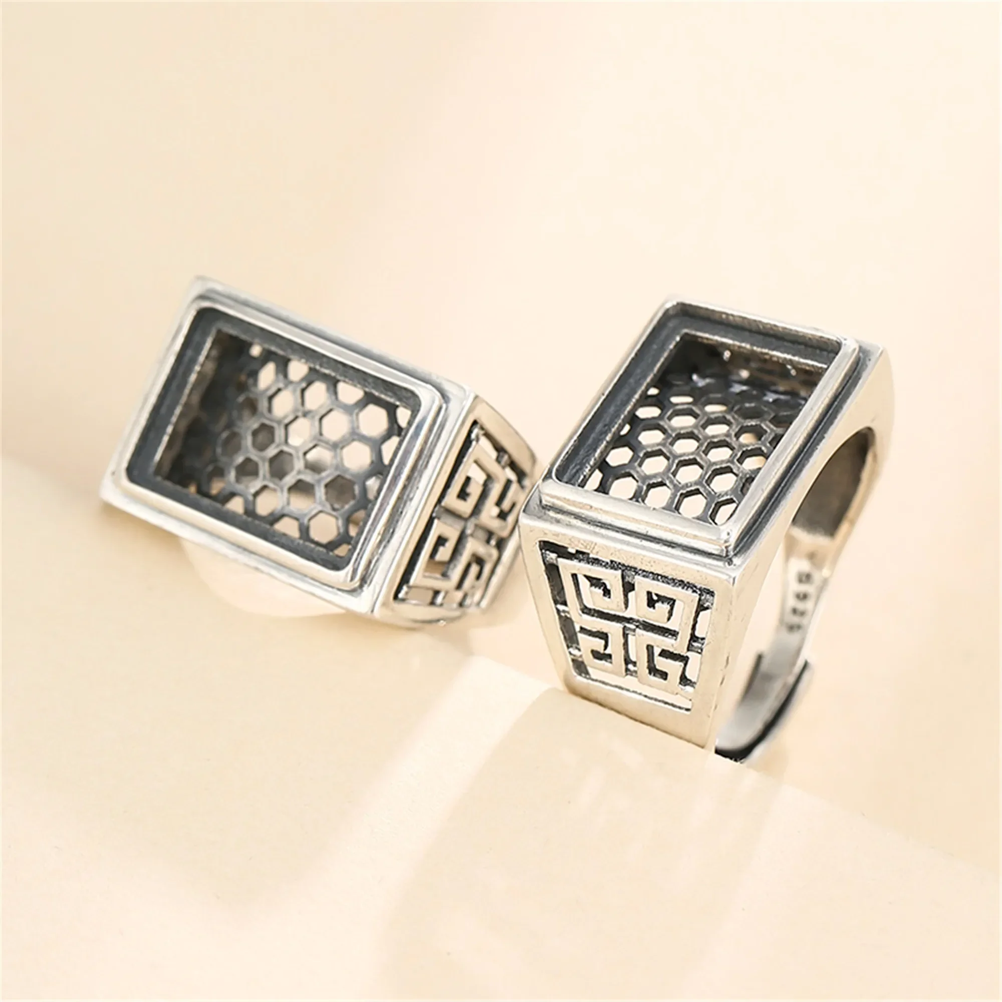 Основание кольца для прямоугольных или квадратных кабошонов 8x10 мм/10x14 мм/15x20 мм/8x8