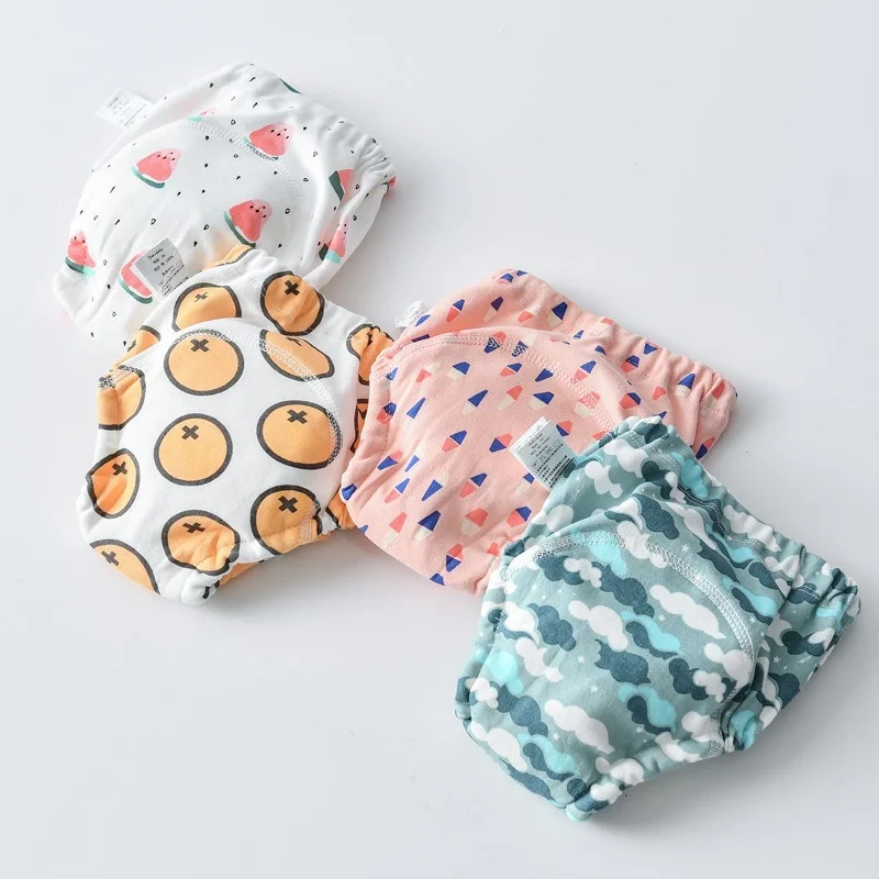 

Training Pants Children Study Diaper Underwear Newborn Baby Washable Cotton Urine Cloth Waterproof Reusable Breathable Diapers