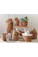 large wicker basket hand made bamboo storage basket snack wicker rattan seagrass belly garden flower pot basket finishing box