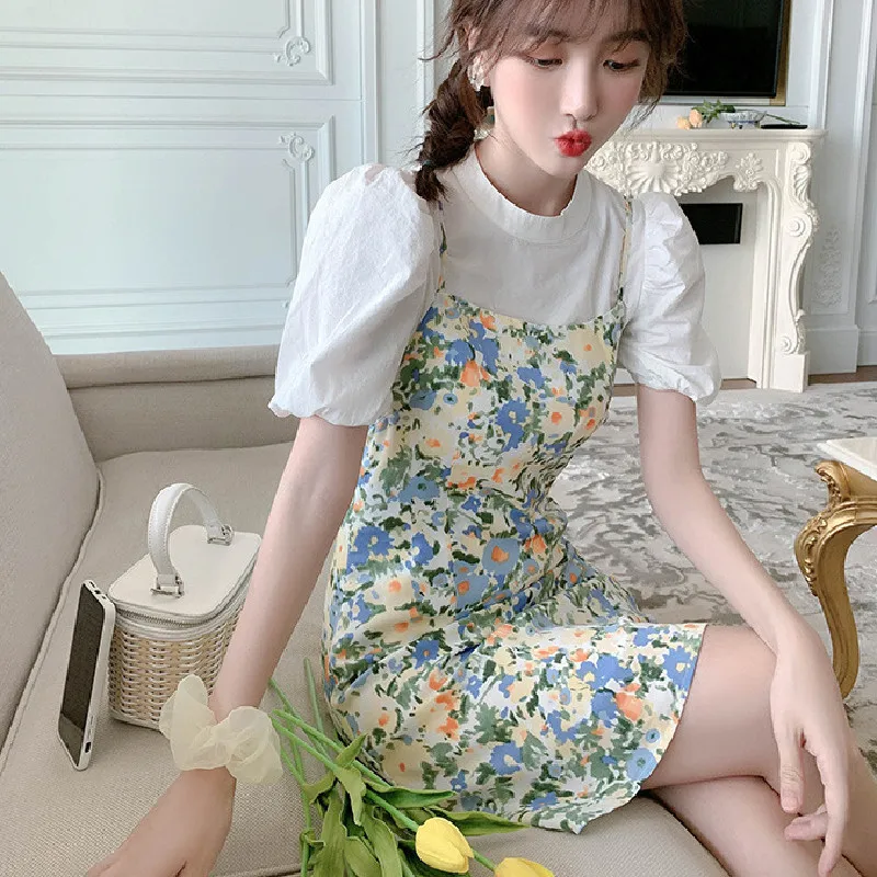 Женский новый стиль модное платье с цветочным принтом для маленьких людей