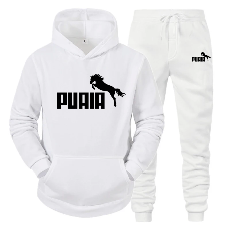 

New 2-Piece Sets Tracksuit Men's Clothing Autumn Winter Hooded Sweatshirt Sportswear 2023 Male Hoodie + Trousers Casual Gyms Set