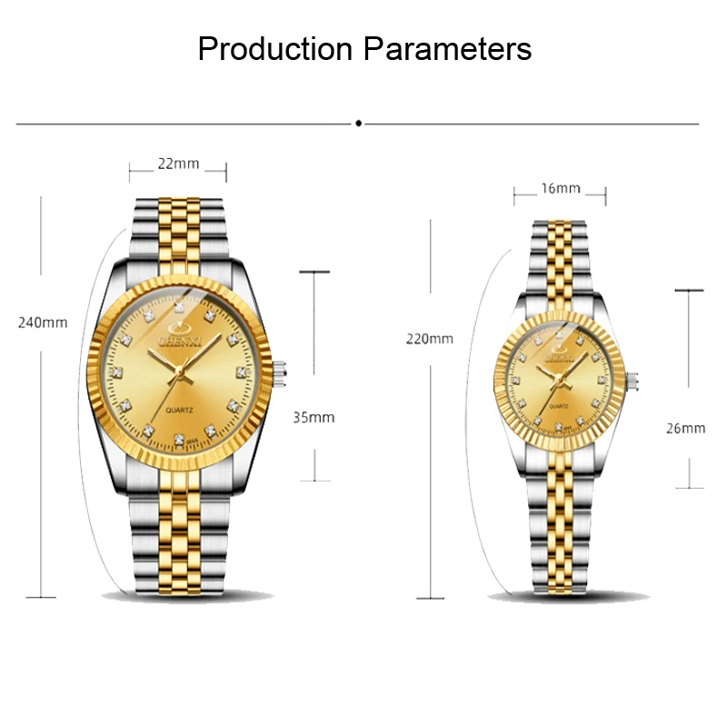 2023 Hot Selling Item High Quality Elegant Men's and Women's Watch Crystal Couple Watch One piece for shipping