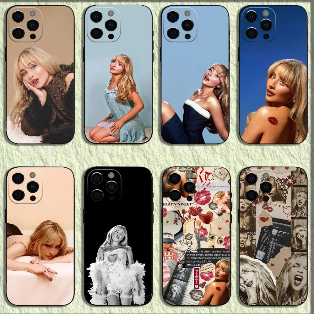 Пожалуйста чехол для телефона S-Sabrina C-Carpenter iPhone 16 15 14 13 12 11 Pro X XS Max XR Plus Mini Soft Black Cover