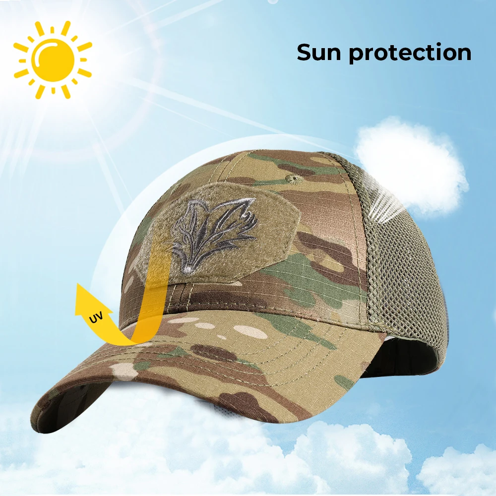 Camo Hiking Baseball Cap Adjustable Snapback Sun Hats Sports Hunting Cycling Tactical Army Camping Paintball Airsoft Headgear