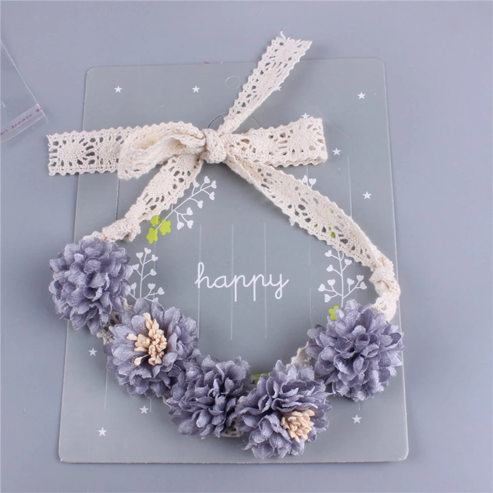 Children's Flower Crown New Child Baby Wedding Charming Wreath Fashion Boho Hair Accessories Jewlery Gifts for Girls 2023 Tiara images - 6
