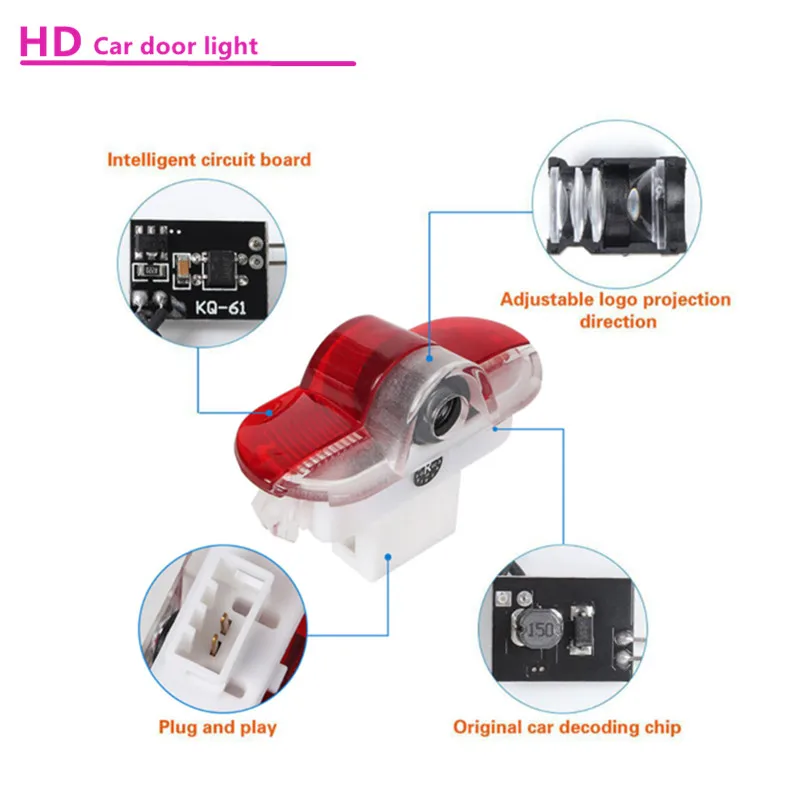 

2Pcs Wireless Car Logo Led Door Light For SEAT Alhambra Leon MK1 2005 2006 FR Courtesy Ghost Shadow Lamp