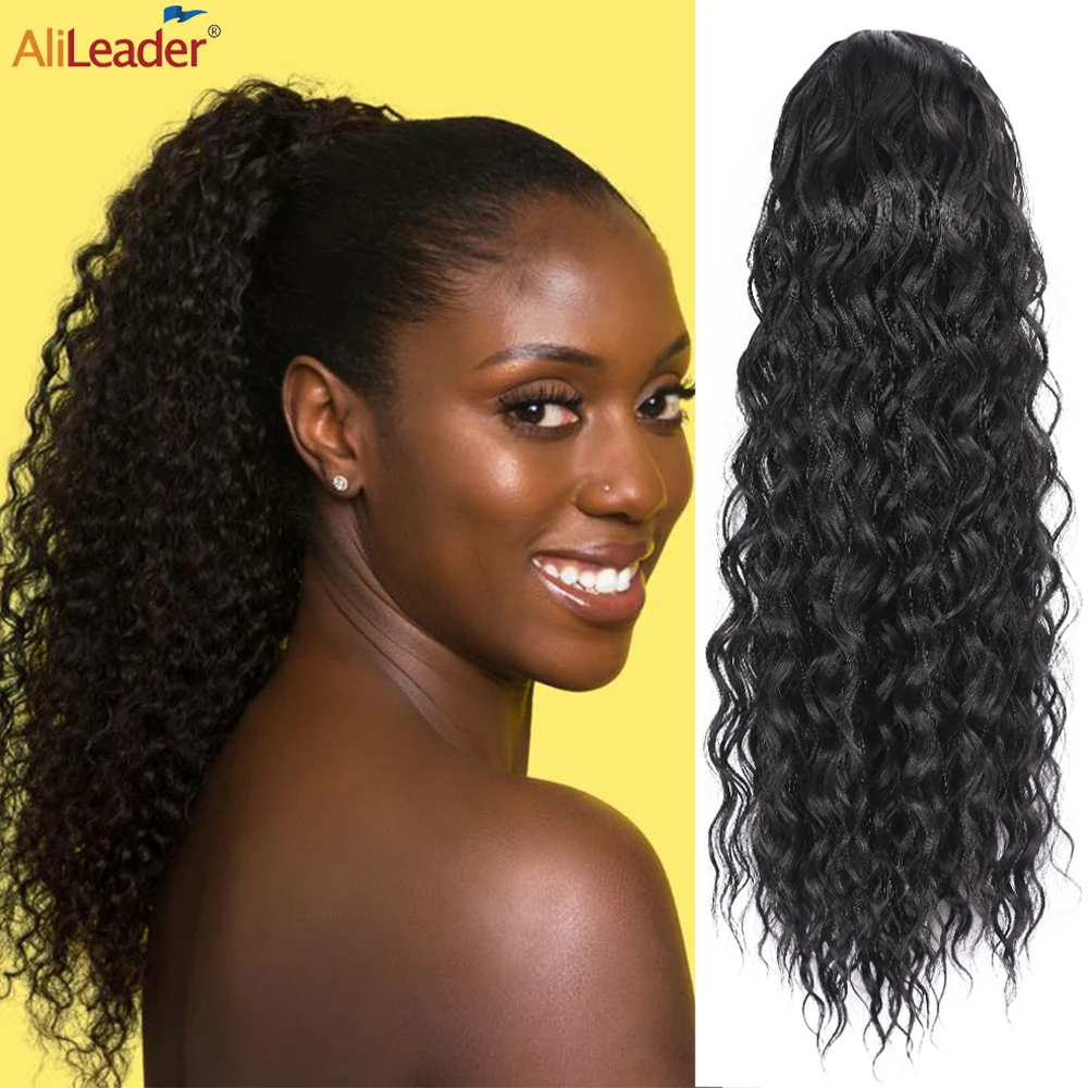 

Alileader синтетический конский хвост женское наращивание волос афро кудрявые волосы накладной хвост на клипсе накладной хвост