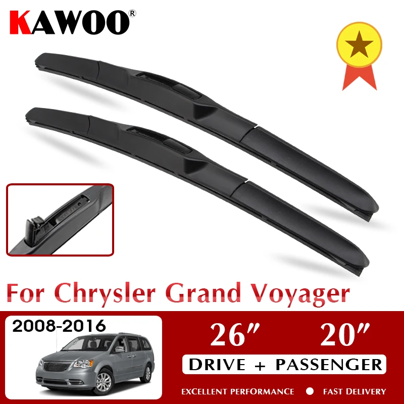 

KAWOO Wiper Car Wiper Blades For Chrysler Grand Voyager 2008-2016 Windshield Windscreen Front Window Accessories 26"+20" LHD RHD