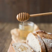 1pc wooden honey spoon beech wood honey dipper stick long wood tea spoon wooden stick for honey syrup kitchen accessories