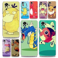 pokemon cartoon kawaii phone case for xiaomi redmi note 11 9s 9 8 10 pro 7 8t 9c 9a 8a k40 pro 11t 5g silicone clear cover coque