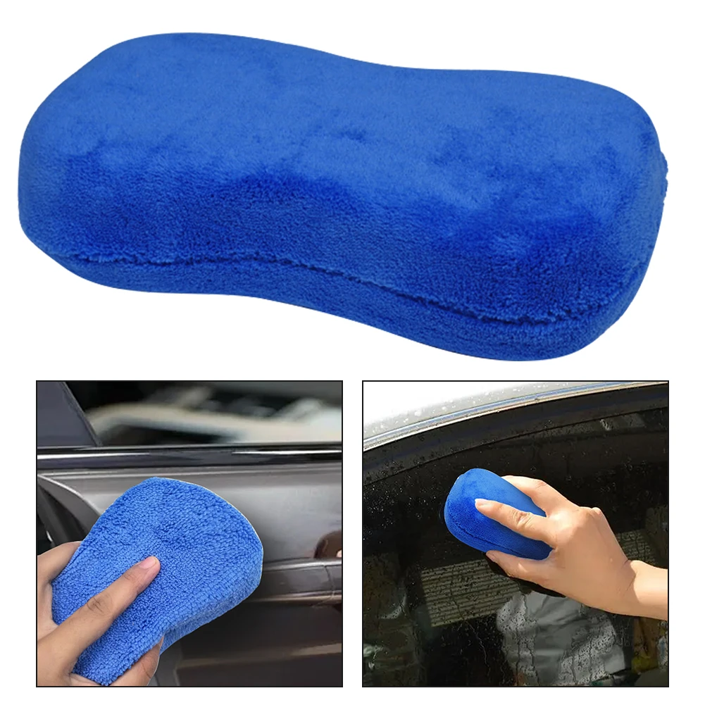 

Scratch Free Large Home Kitchen Car Wash Sponge Soft Microfiber Cleaning Pad