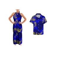 new women summer long dress polynesian tribal samoan puletasi design print custom sleeveless o neck dress maxi dress
