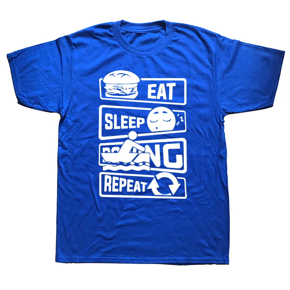 

Смешная футболка с надписью "Eat Sleep", "гребной", "лодка со строками, для дня рождения, унисекс, графическая модная новинка, из хлопка, с круглым вырезом, в стиле Харадзюку